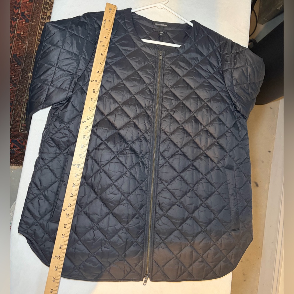 Eileen‎ Fisher Black Quilted Puffer Jacket - Picture 4 of 6